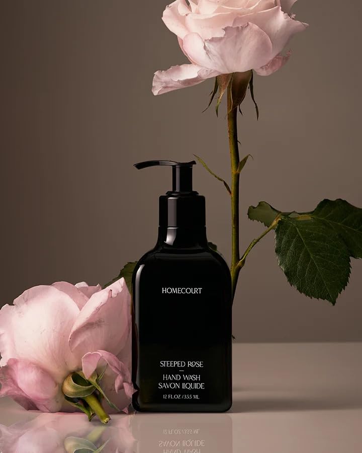 Homecourt bottle front view showing label and rose scent benefit