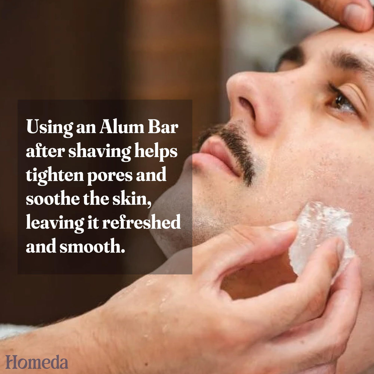 Homeda close-up of alum crystal texture highlighting pure mineral quality and durability