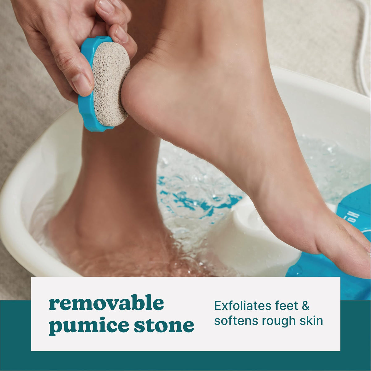 HoMedics bubbling action in basin illustrating circulation and relaxation benefit