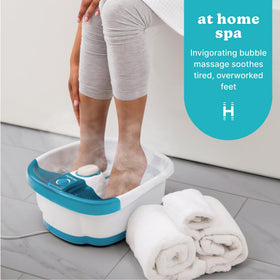 HoMedics close-up of toe-touch control panel for hands-free convenience benefit