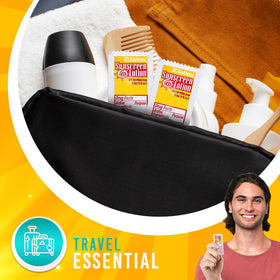 HOMESPHERE packet tucked into hiking backpack pocket for outdoor readiness