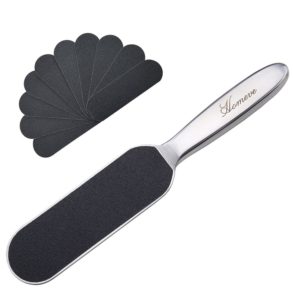 Homeve pedicure file front view showing full tool and pad for efficient smoothing