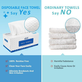 HOMEXCEL opened box with stacked towels illustrating neat storage and dispenser use