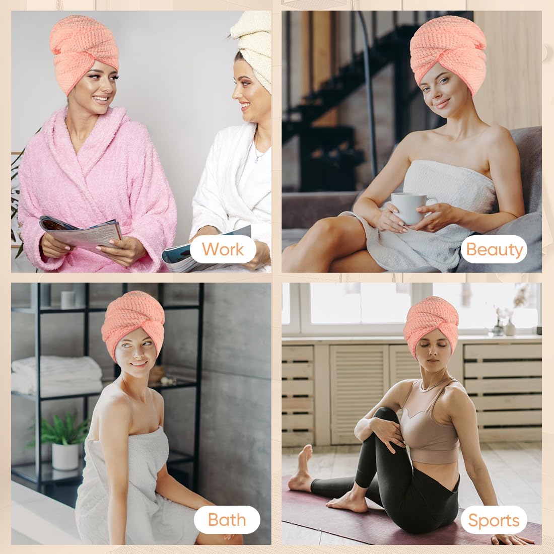HOMEXCEL towels folded in travel bag, compact for gym and trips