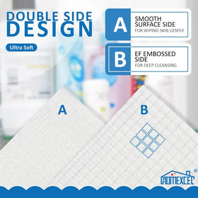 HOMEXCEL towel size comparison in hand for scale and portability benefit