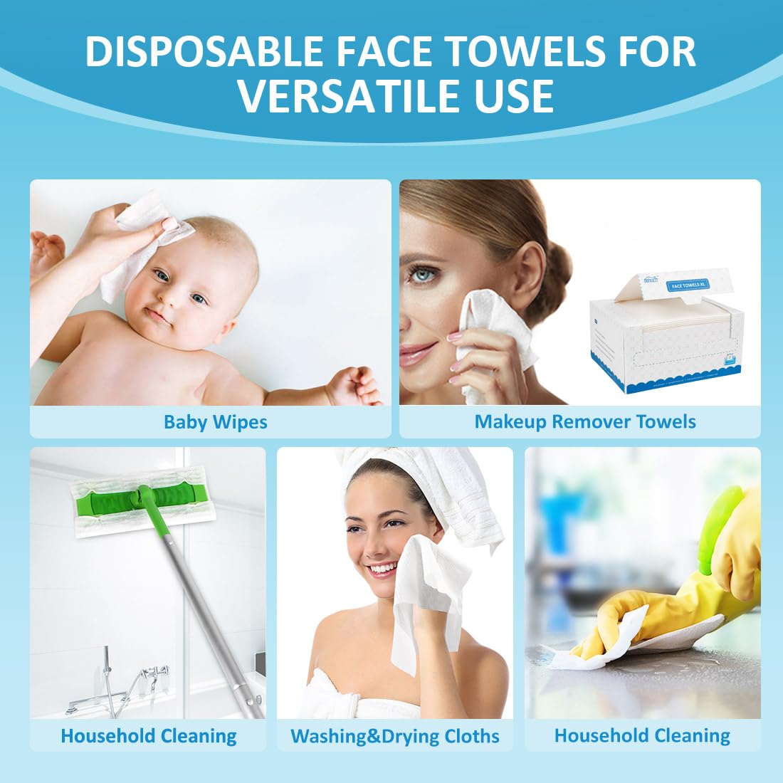 HOMEXCEL towel in use removing makeup gently without irritation