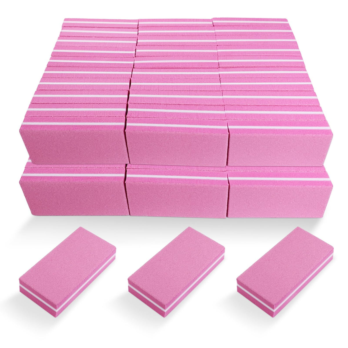 HomeyEra front packaging showing 60 pink nail buffer blocks for easy restocking