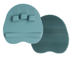 HOMMIESAFE front view showing eucalyptus green brush and shape for easy cleaning