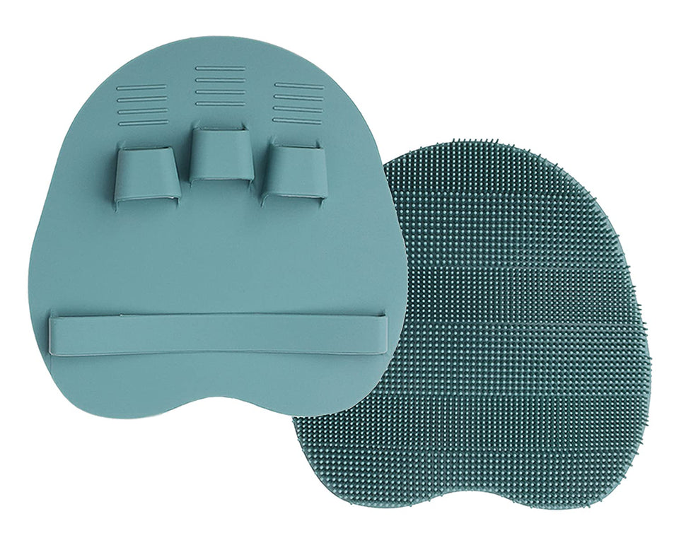 HOMMIESAFE front view showing eucalyptus green brush and shape for easy cleaning