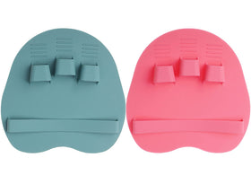 HOMMIESAFE styled on bathroom shelf conveying tidy storage benefit