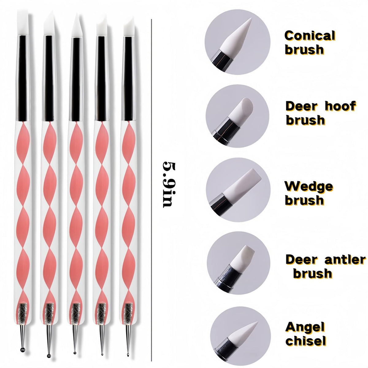 HomTop dotting tools detail with metal and silicone tips offering versatile accents