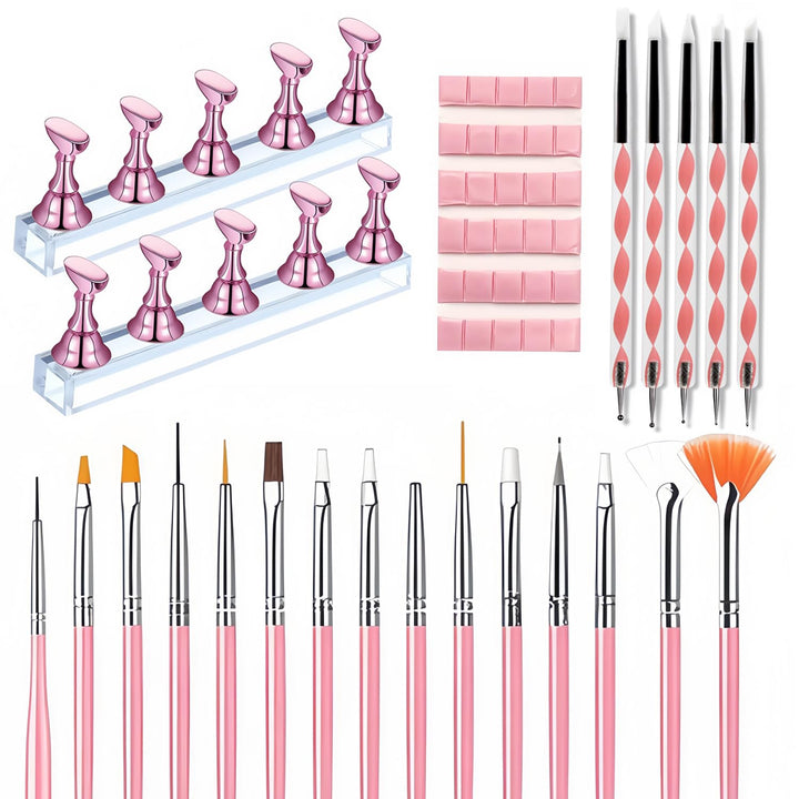 HomTop full kit layout showing brushes, dotting pens and holder benefit organized workflow