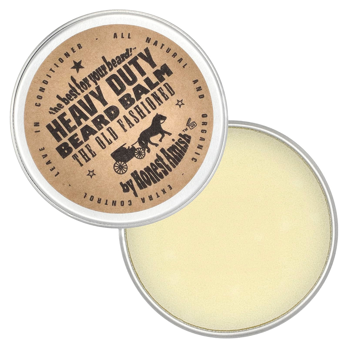 Honest Amish 2 ounce balm next to coin for size comparison practical benefit