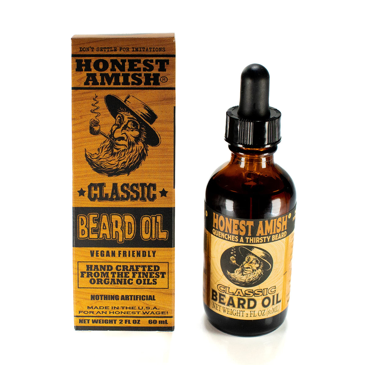 Honest Amish beard oil application on beard demonstrating softer, conditioned look