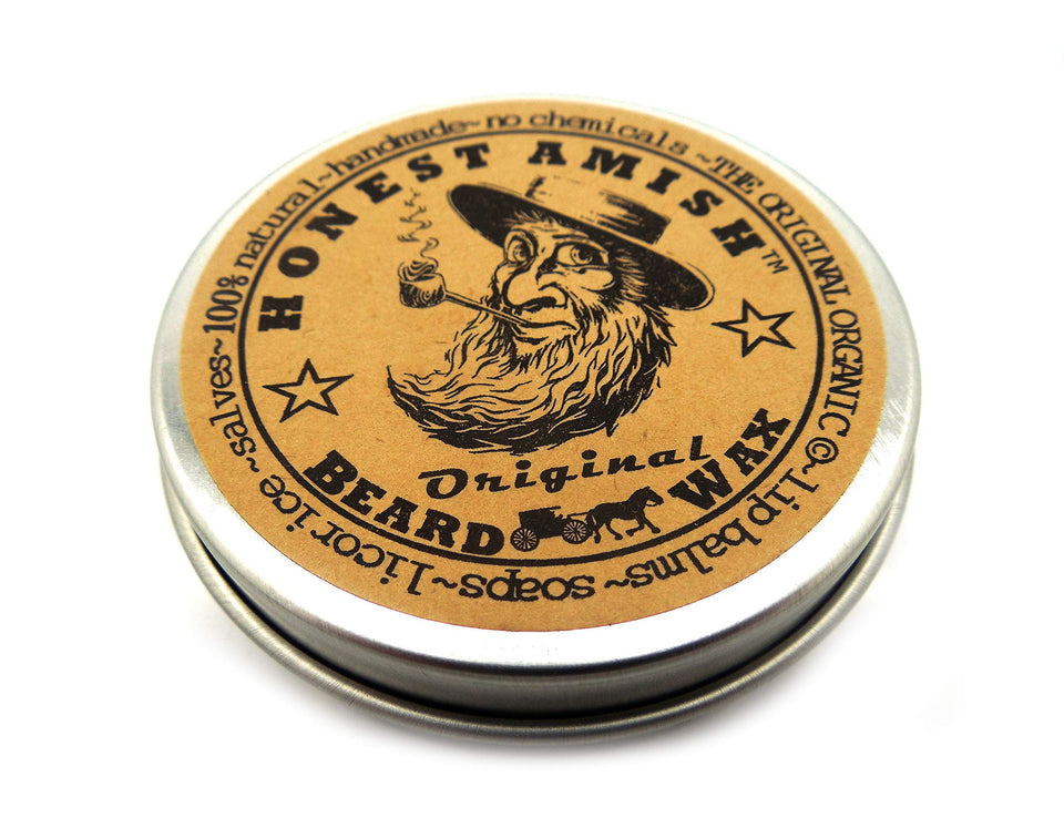 Honest Amish front tin showing label and compact 2 oz size for travel
