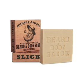 Honest Amish Slick close-up of lather demonstrating creamy foam and gentle cleansing action