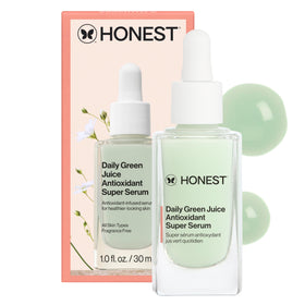 Honest Beauty front packaging showing bottle and clear label benefit