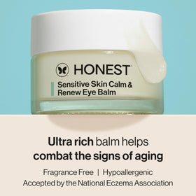 Honest Beauty balm texture close-up showing creamy finish for intense moisturization