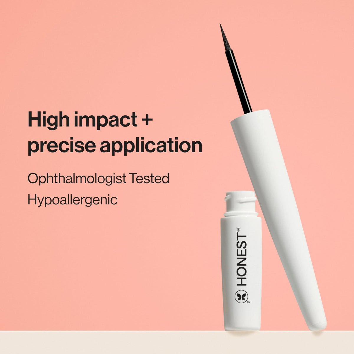 Honest Beauty felt tip close-up highlighting flexible applicator for precise lines