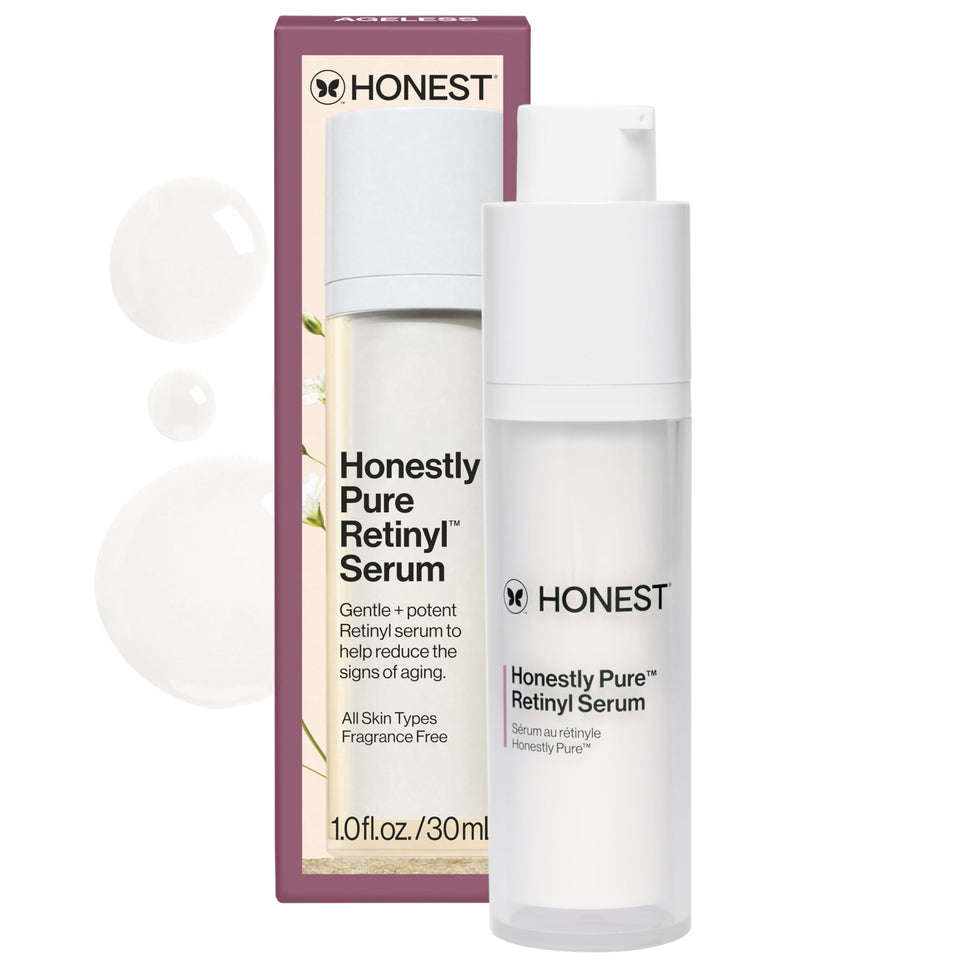Honest Beauty front packaging showing product and clear benefit of gentle nightly use