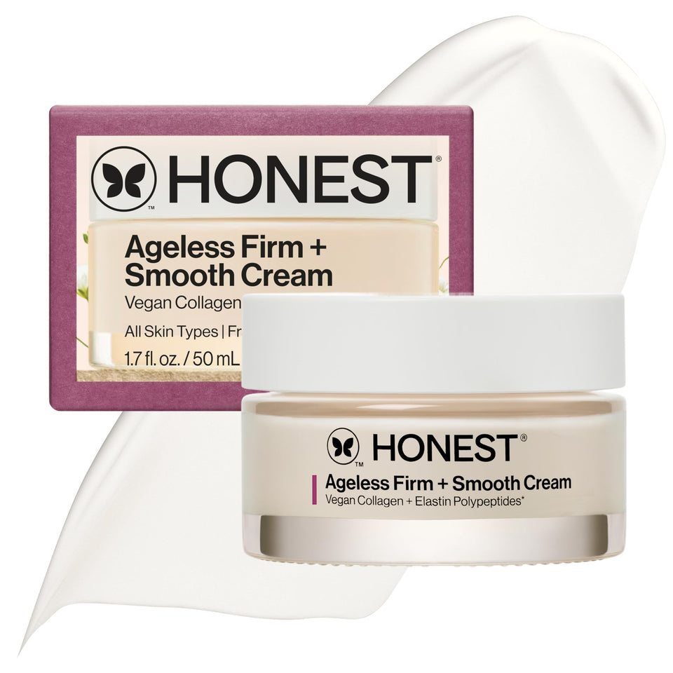 Honest Beauty front packaging showing product and benefit of firmer skin