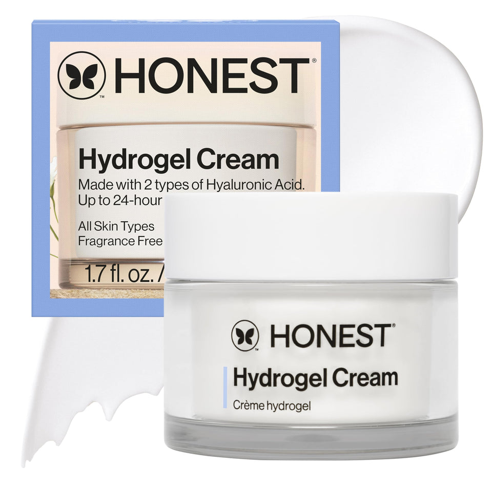 Honest Beauty jar front view showing compact travel-friendly moisturizer