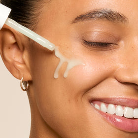 Honest Beauty applied at vanity in morning routine conveying gentle hydration
