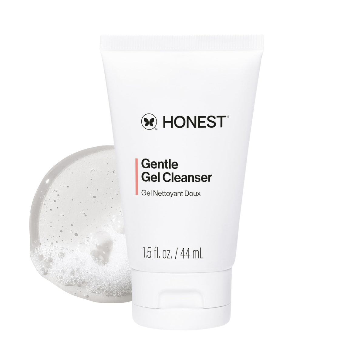Honest Beauty front packaging showing travel-sized cleanser and convenience