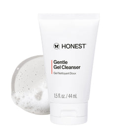 Honest Beauty front packaging showing travel-sized cleanser and convenience