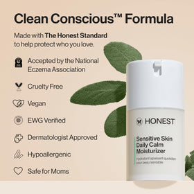 Honest Beauty moisturizer on fingers showing smooth absorbent texture