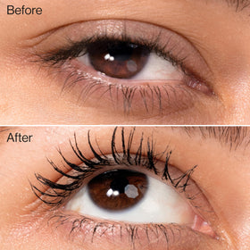 Honest Beauty primer brush coating lashes, smooth base for longer wear
