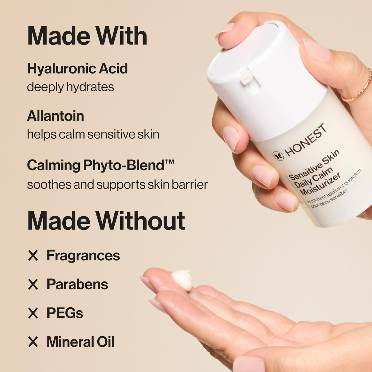 Honest Beauty pump dispenser releasing product for easy controlled use