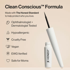Honest Beauty texture glide on back of hand illustrating smooth, satiny finish
