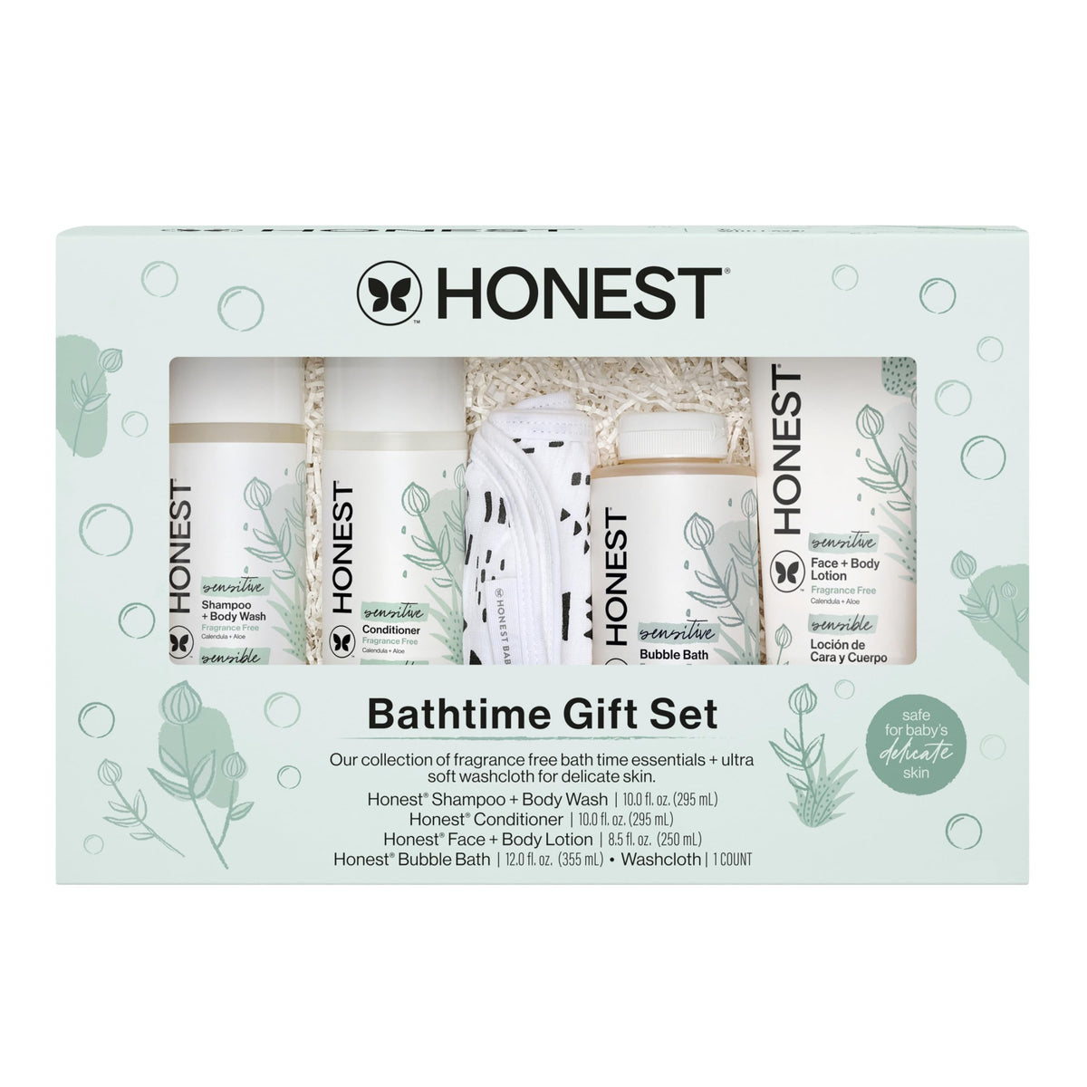 The Honest Company front packaging reusable gift box showcasing set