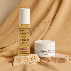 The Honest Company Glow On Body Oil pump close-up for precise application