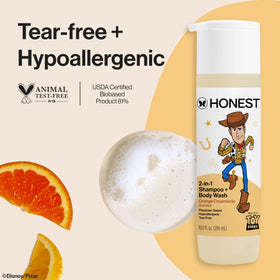 Honest Company pump dispensing cleanser, easy use and controlled portioning