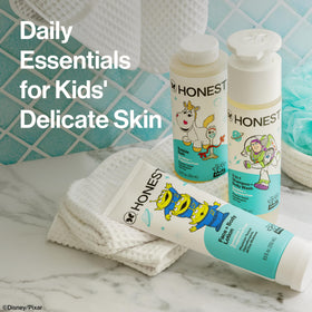 The Honest Company multiple bottles on shelf showing retail presentation and family appeal