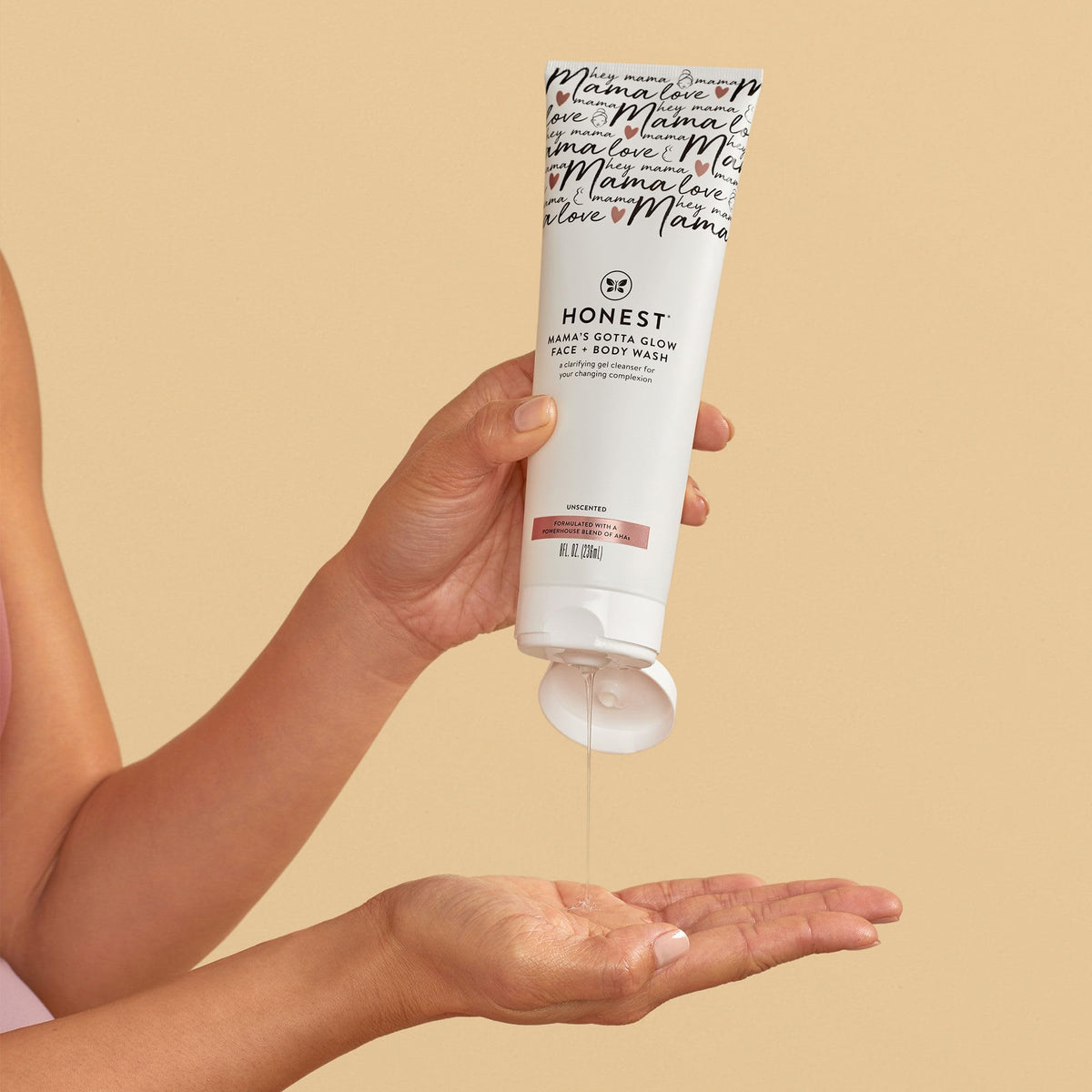 The Honest Company gel texture close-up illustrating gentle exfoliating formula