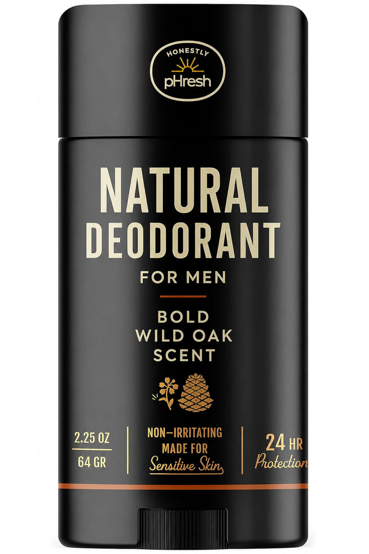Honestly pHresh front packaging showing Wild Oak scent and clean design benefit: clear product identity