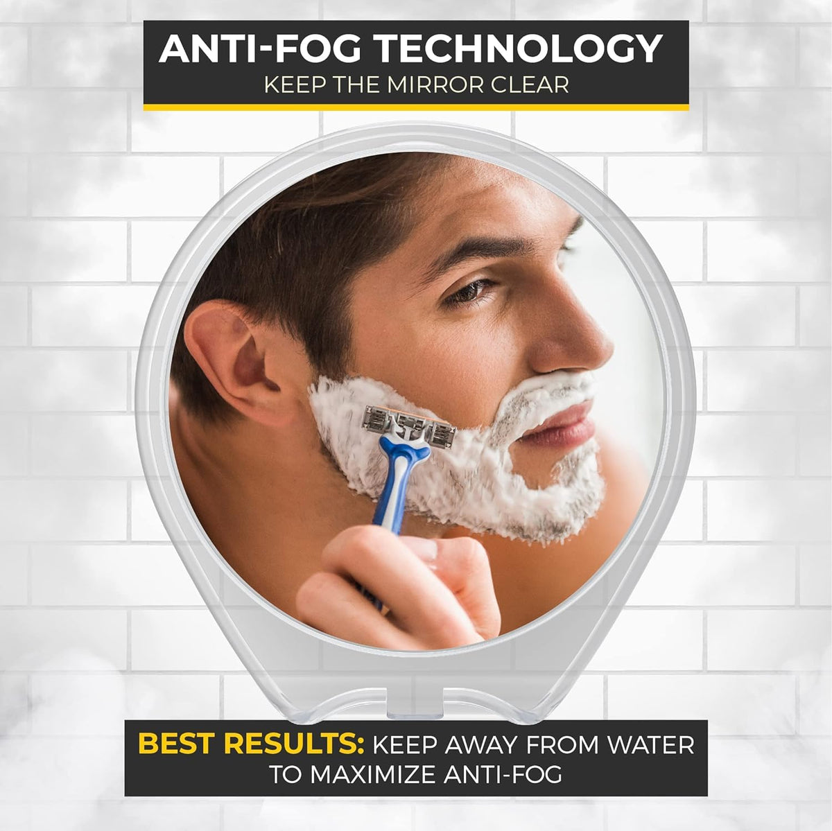HONEYBULL close-up of anti-fog acrylic surface demonstrating clear reflection benefit