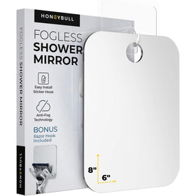 HONEYBULL front view of mirror showing clear reflection and compact size benefit