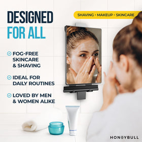 HONEYBULL mini squeegee removing droplets to restore mirror clarity