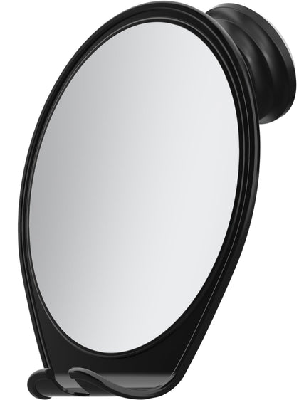 HONEYBULL front view of fogless shower mirror showing compact design and easy use