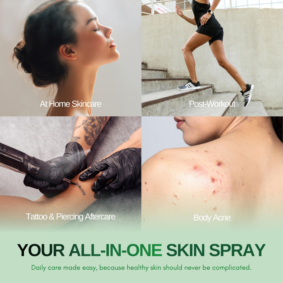 Honeydew Labs BIONA mist used after exercise on neck and chest, refreshing benefit