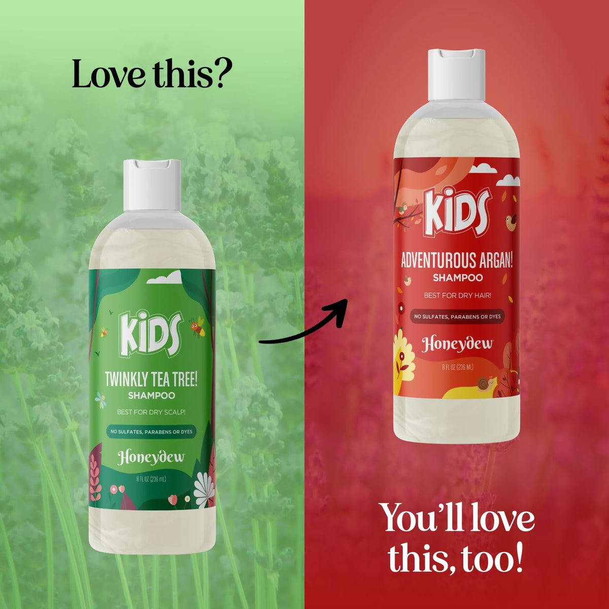 HONEYDEW applying shampoo to child hair showing gentle application