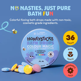 Close-up of Honeysticks tablet texture showing natural ingredients and safety