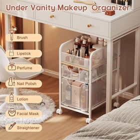 hongtamoya drawer open with cosmetics and brushes for tidy, categorized storage