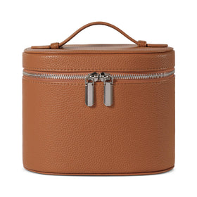 honitty front view closed bag showing compact protective shape and travel-ready design