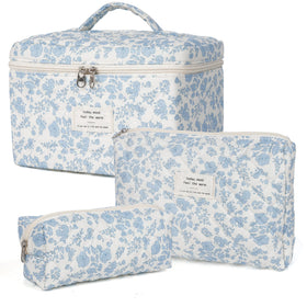 honitty front view of floral quilted bag showing stylish storage benefit