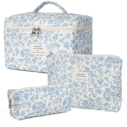 honitty front view of floral quilted bag showing stylish storage benefit